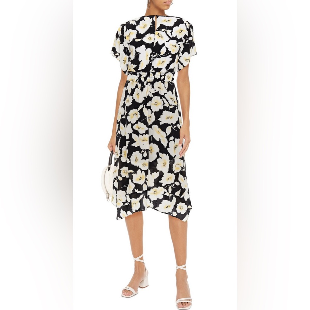 BA&SH
Fairy Shirred Floral-Print Crepe Midi Dress